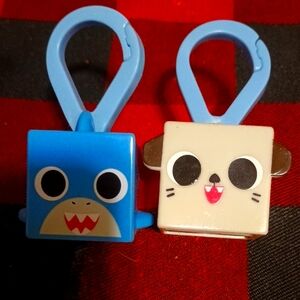 Cute Animal Keychain Set - Blue and Cream